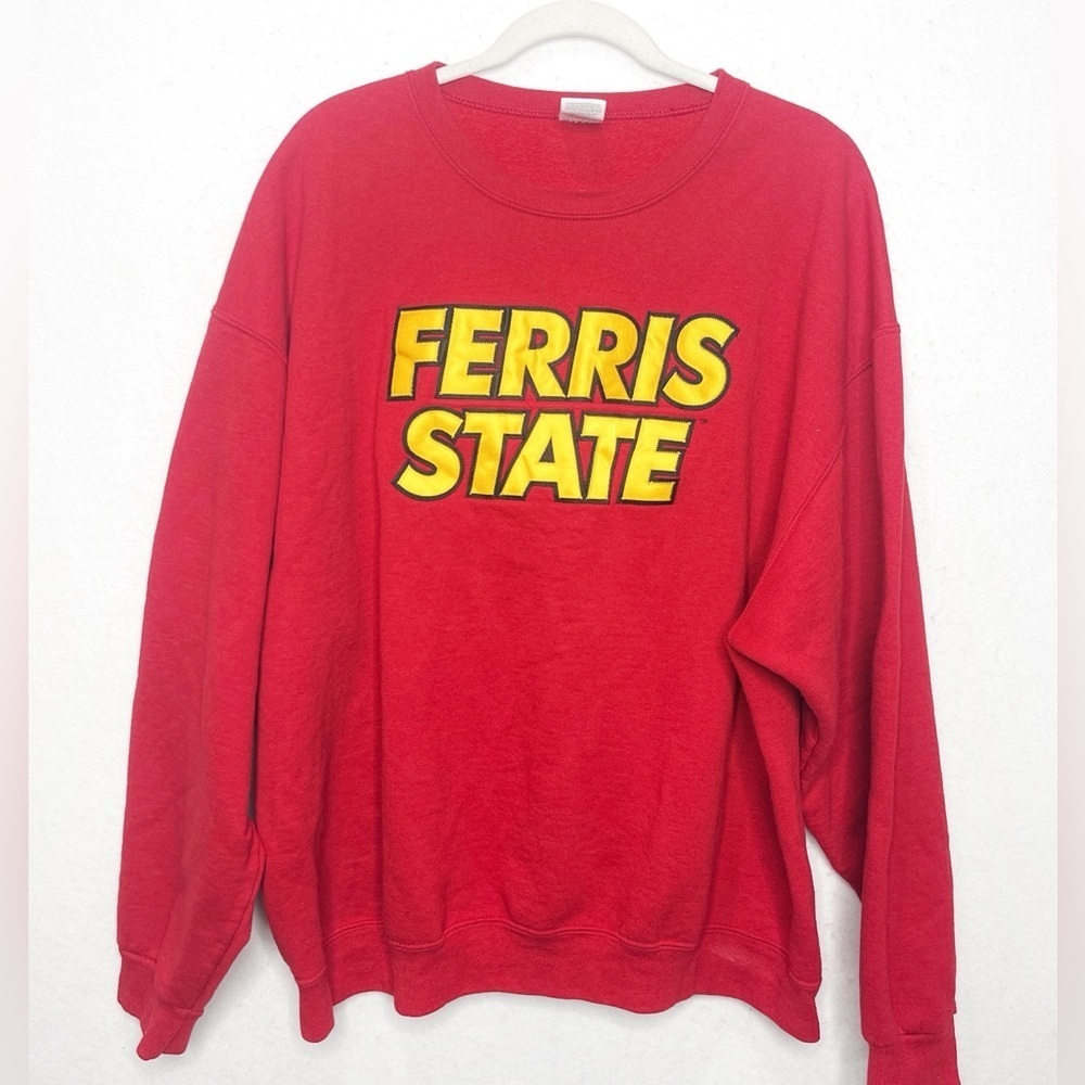 Vintge Jerzees Ferris State Red Durablend Crew Neck Sweatshirt Size XXL